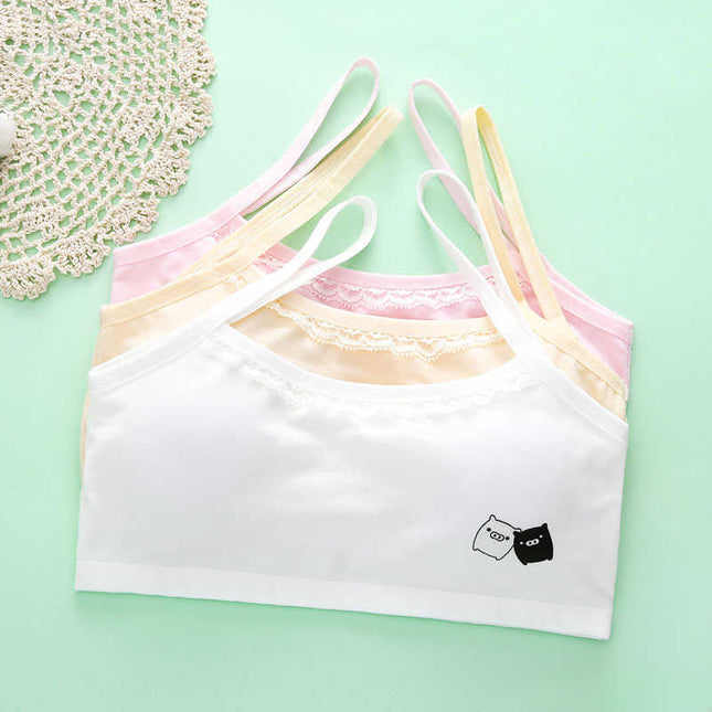 Casual Wire-Free Sports Bra for Teen Girls – Letter Print Training Bra, Free Size