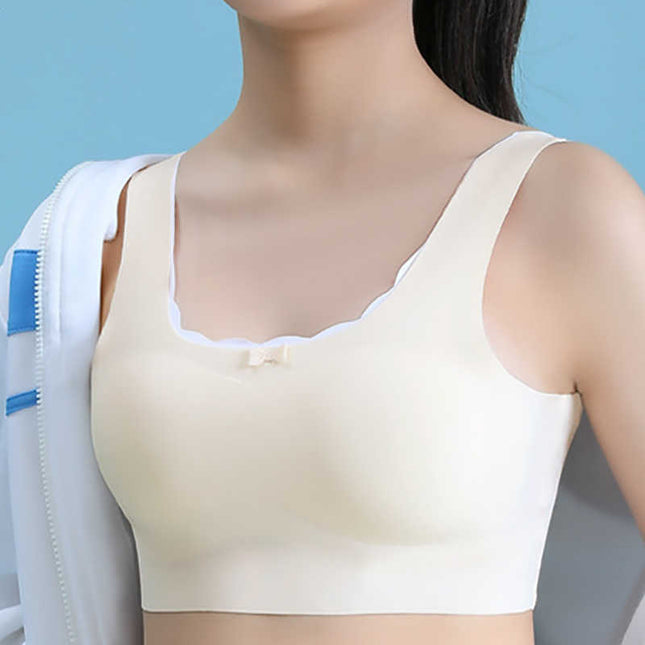 Seamless Training Bras for Girls (9–18 Years) – Camisole Sports Bra with Removable Pads